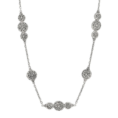 John Hardy Sterling Silver Triple Circle Station Classic Chain Necklace 1 of 3
