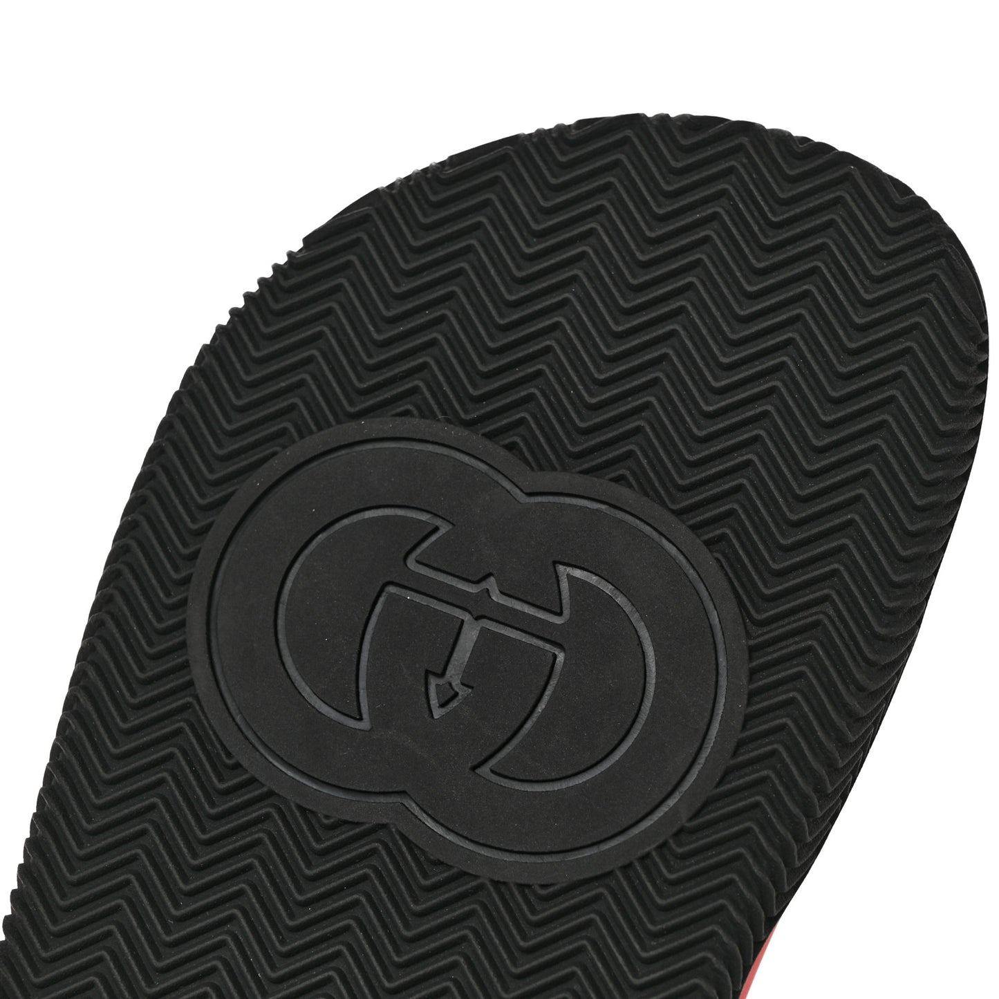 Rubber Web Womens Interlocking G Slide Sandals 37 Black Green Red