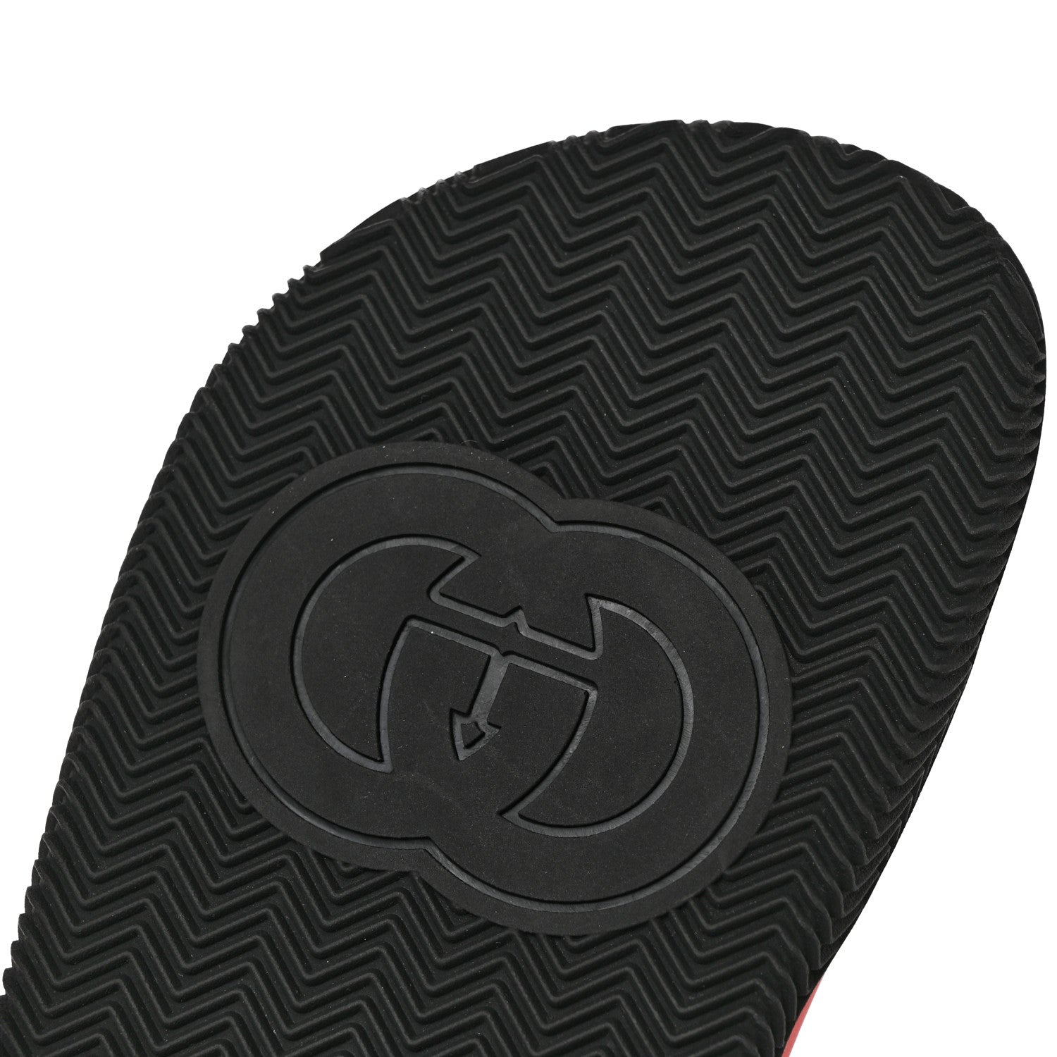 Gucci Rubber Web Womens Interlocking G Slide Sandals 37 Black Green Red 8 of 8