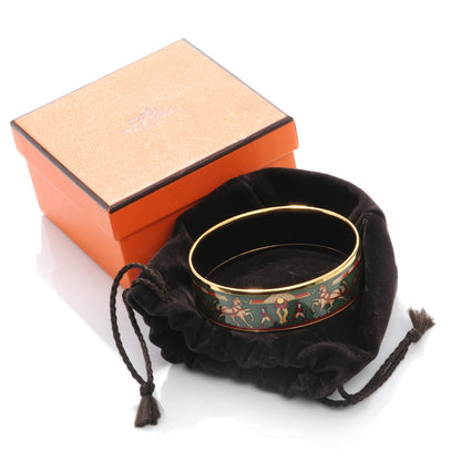 Hermes Enamel Printed Chariots Wide Bracelet 65 3 of 6