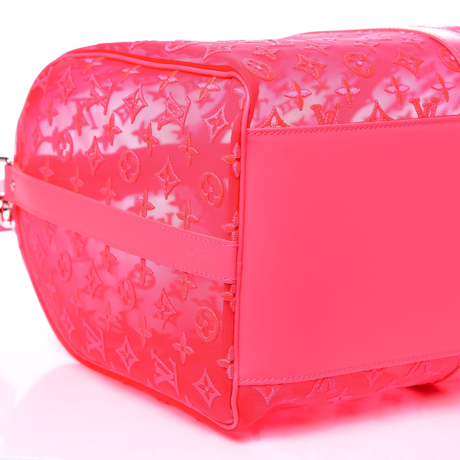 Louis Vuitton Monogram Fluo See Through Keepall Bandouliere 50 Rose 7 of 10
