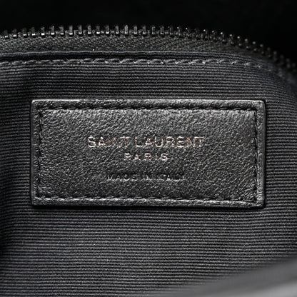 Saint Laurent Lambskin Quilted Monogram Monochrome Medium Loulou Puffer Chain Satchel Black 6 of 12
