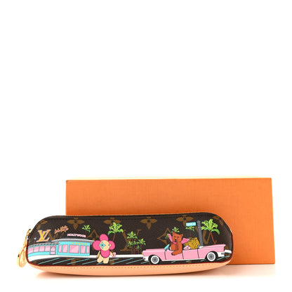 Louis Vuitton Monogram 2021 Christmas Animation Hollywood Elizabeth Pencil Pouch Coquelicot 9 of 9