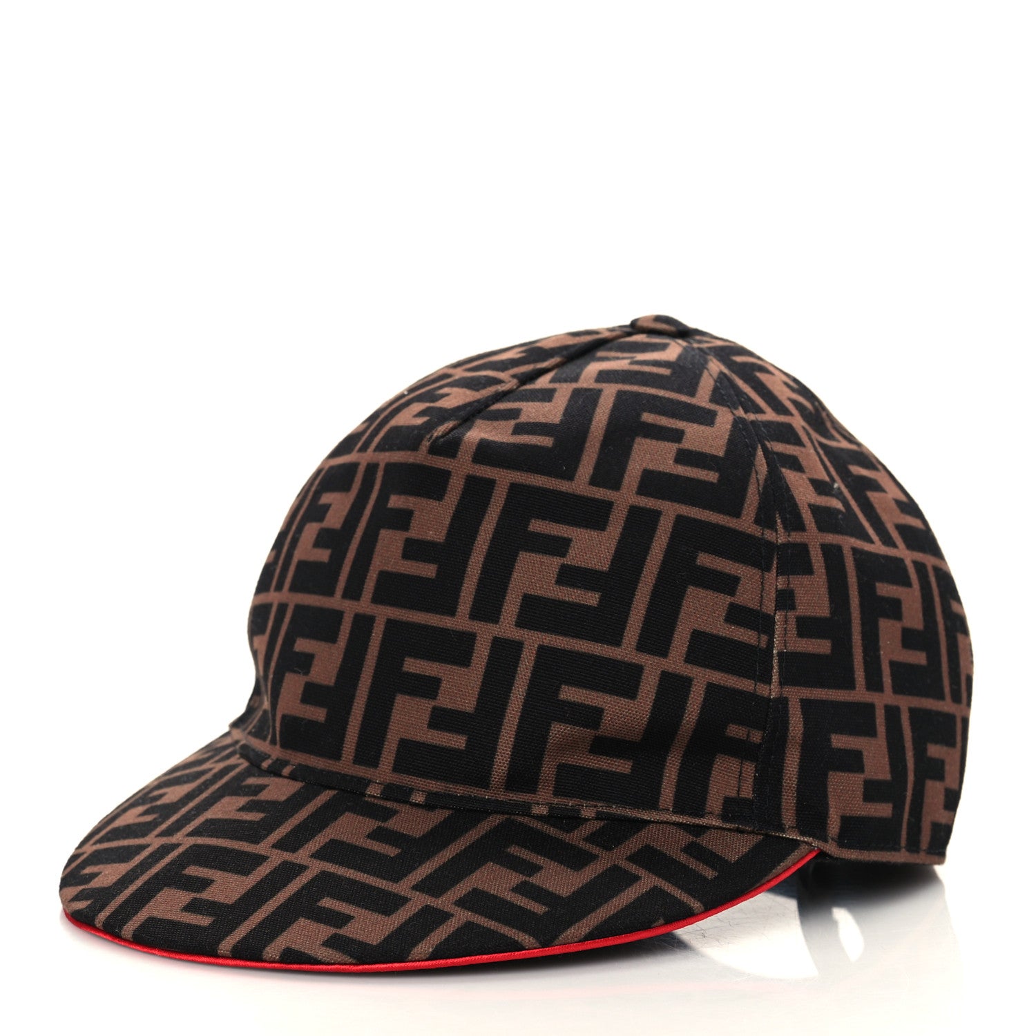 Fendi Canvas FF Reloaded Baseball Hat Tobacco Red 1 of 8