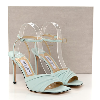 Jimmy Choo Luxe Nappa Basil 95 Sandals 37 Powder Blue 2 of 8