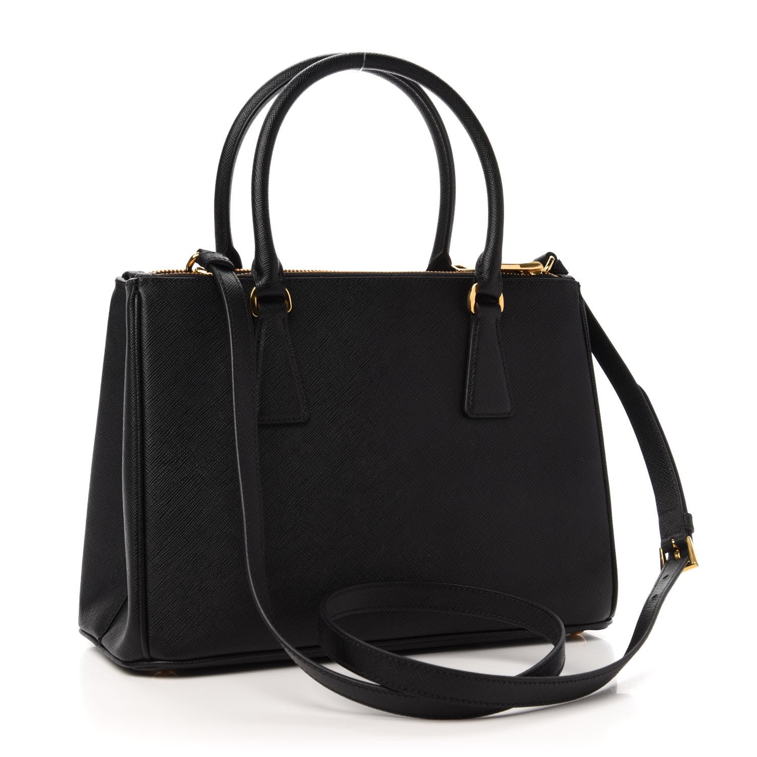 Prada Saffiano Small Galleria Double Zip Tote Black 3 of 10