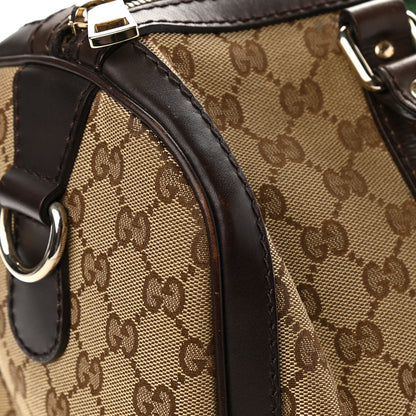 Gucci Monogram Vintage Web Medium Boston Dark Brown 12 of 14
