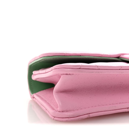 Chanel Lambskin Quilted Flap Phone Holder With Chain Lilac Light Green 10 of 12