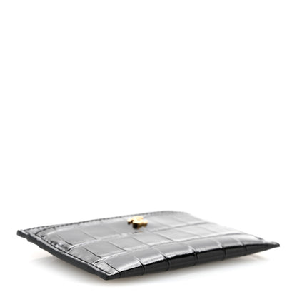 Chanel Calfskin Crocodile Embossed Crococo Card Holder Black 4 of 8