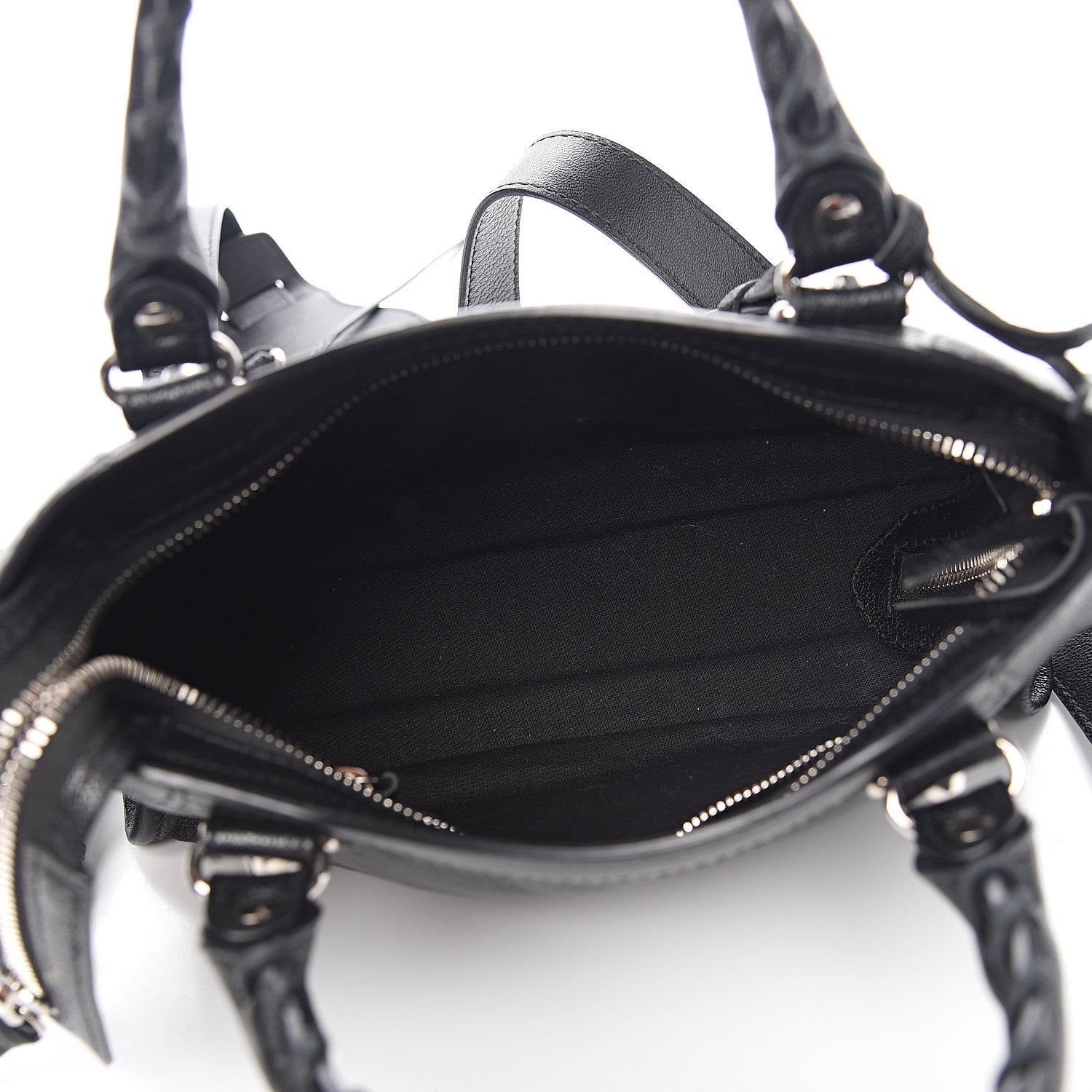 Balenciaga Chevre Silver Metallic Edge Hardware Mini City Black 4 of 9