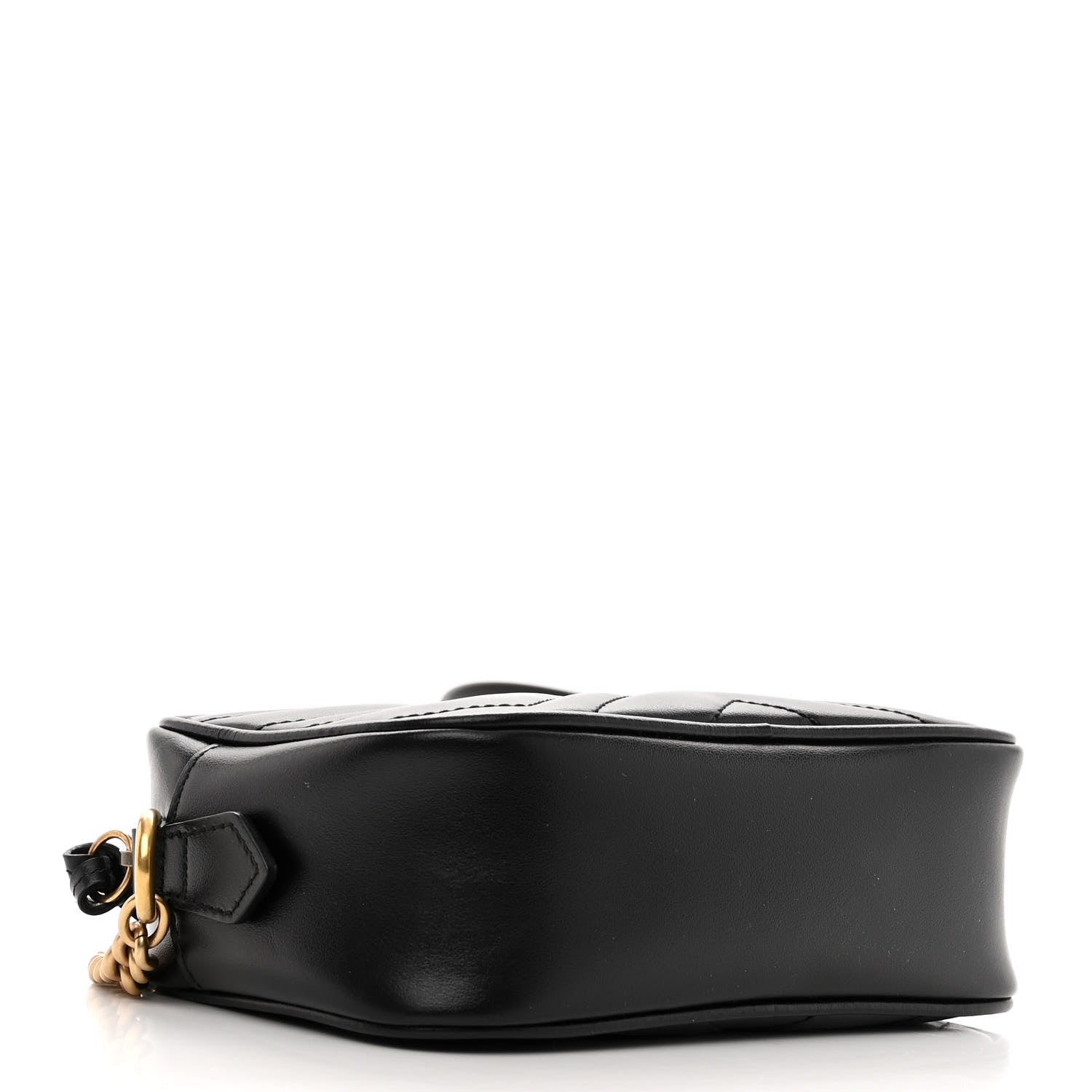Gucci Calfskin Matelasse Mini GG Marmont Chain Shoulder Bag Black 4 of 10