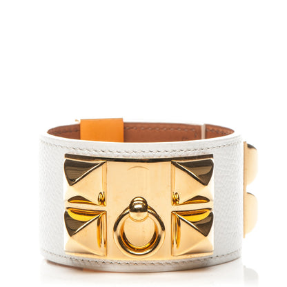 Hermes Epsom Collier de Chien CDC Bracelet S White 1 of 6