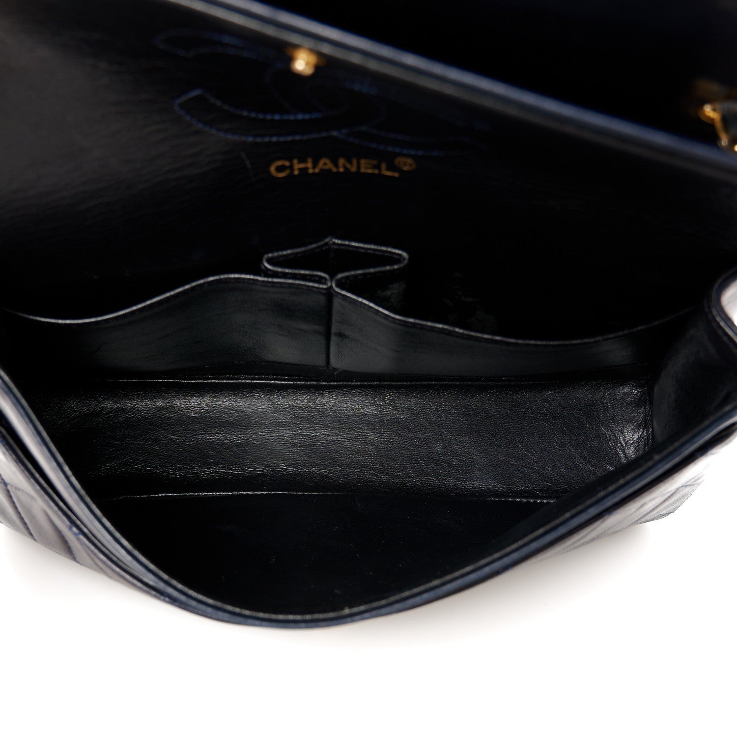 Chanel Lambskin Quilted Medium Double Flap Navy 5 of 14