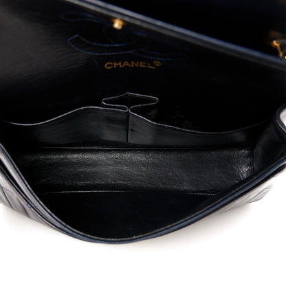 Chanel Lambskin Quilted Medium Double Flap Navy 5 of 14