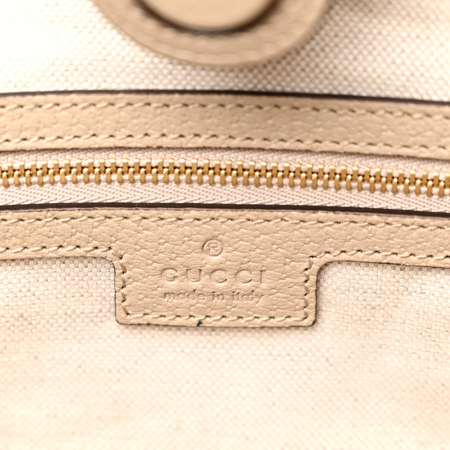 Gucci GG Supreme Monogram Textured Dollar Calfskin Web Medium Ophidia Shopping Tote Beige Mystic White Oatmeal 6 of 9