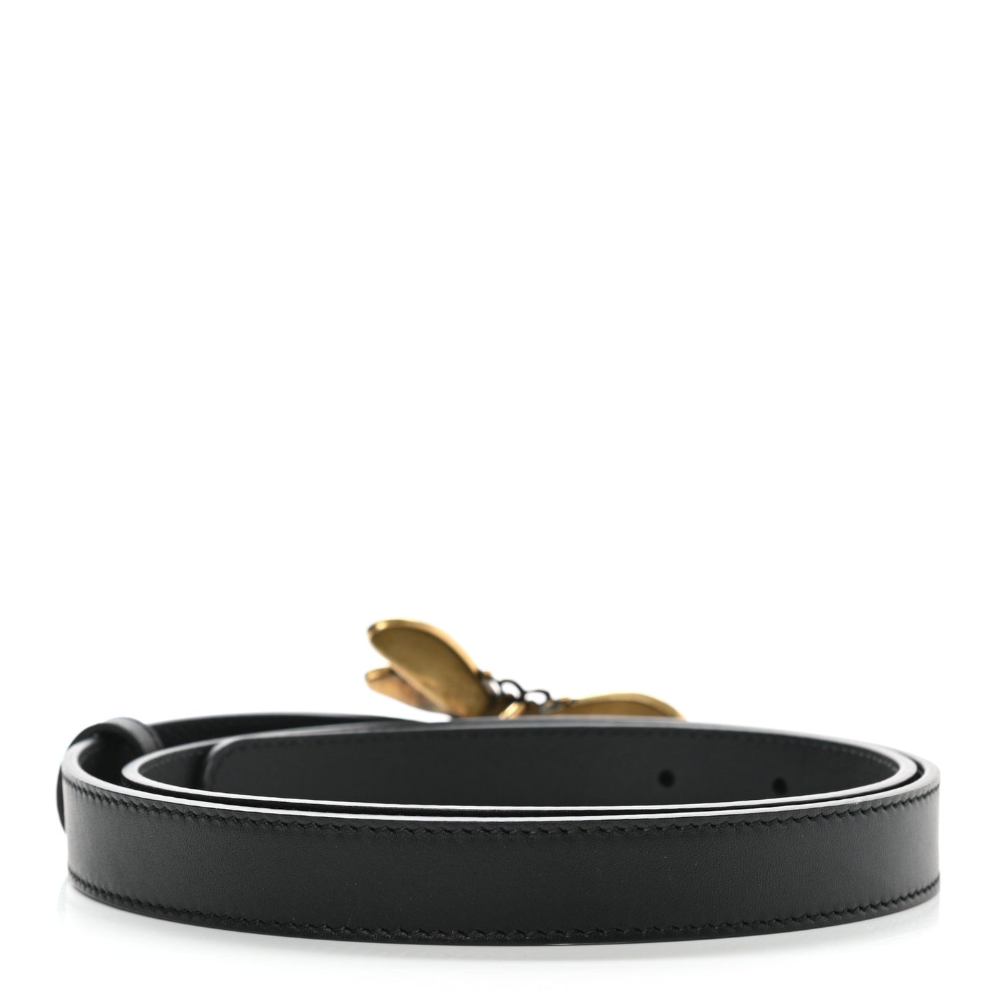 Calfskin Queen Margaret Bee Belt 80 32 Black
