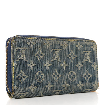 Louis Vuitton Monogram Denim Zippy Wallet Blue 3 of 12