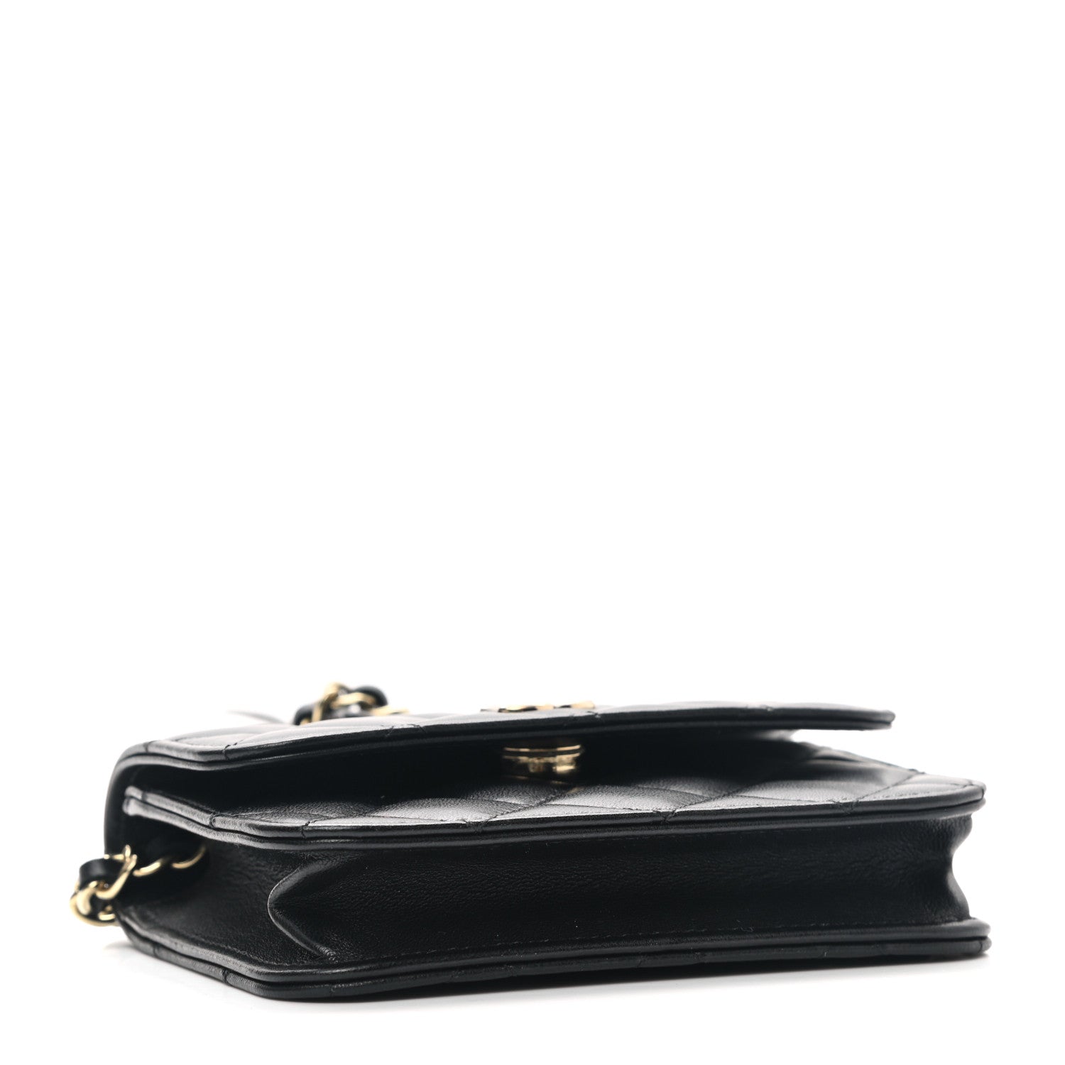 Chanel Lambskin Quilted Mini Coco Bow Clutch With Chain Black 4 of 10
