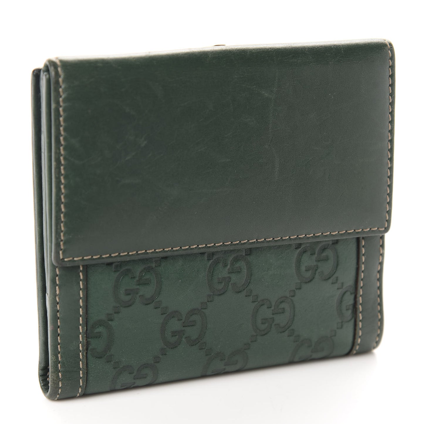 Guccissima Wave French Wallet Boston Green
