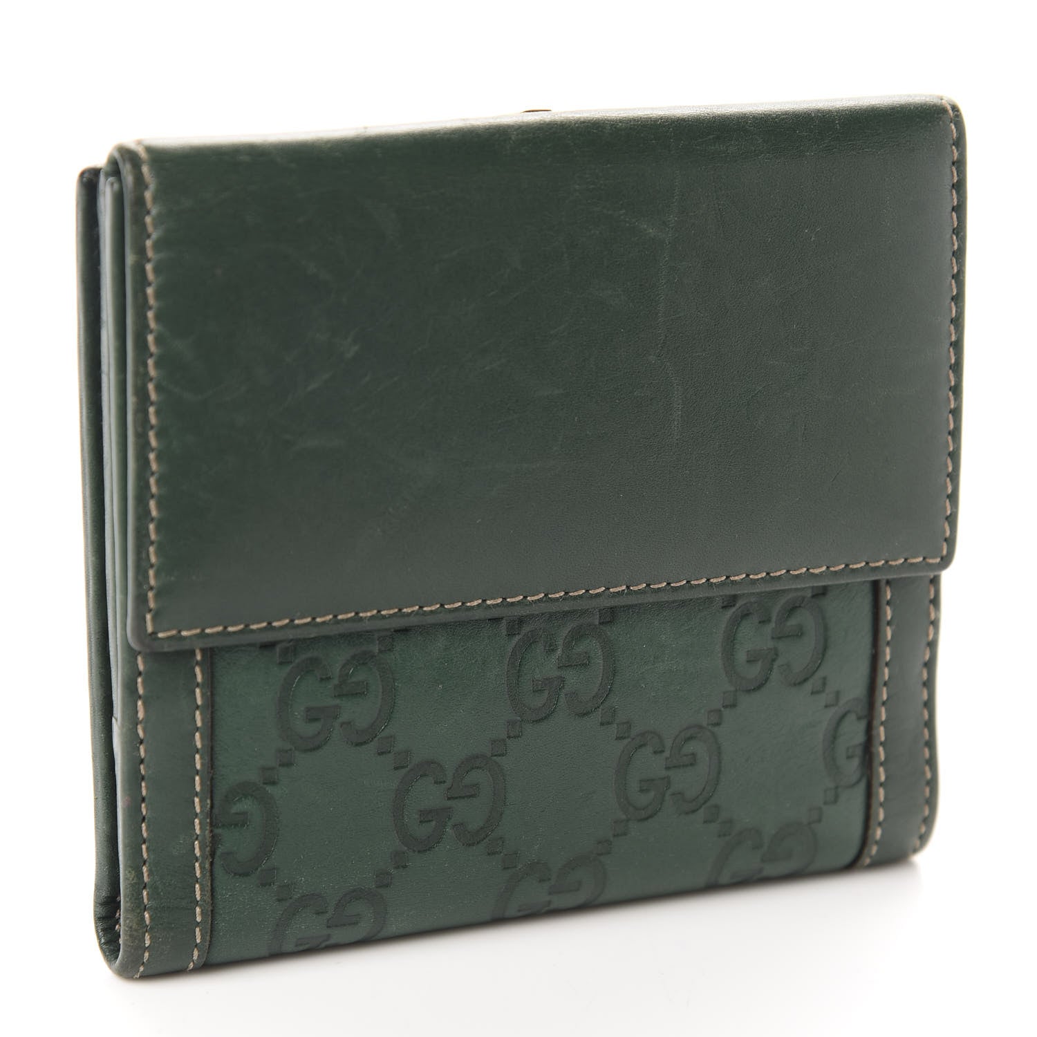 Gucci Guccissima Wave French Wallet Boston Green 3 of 7