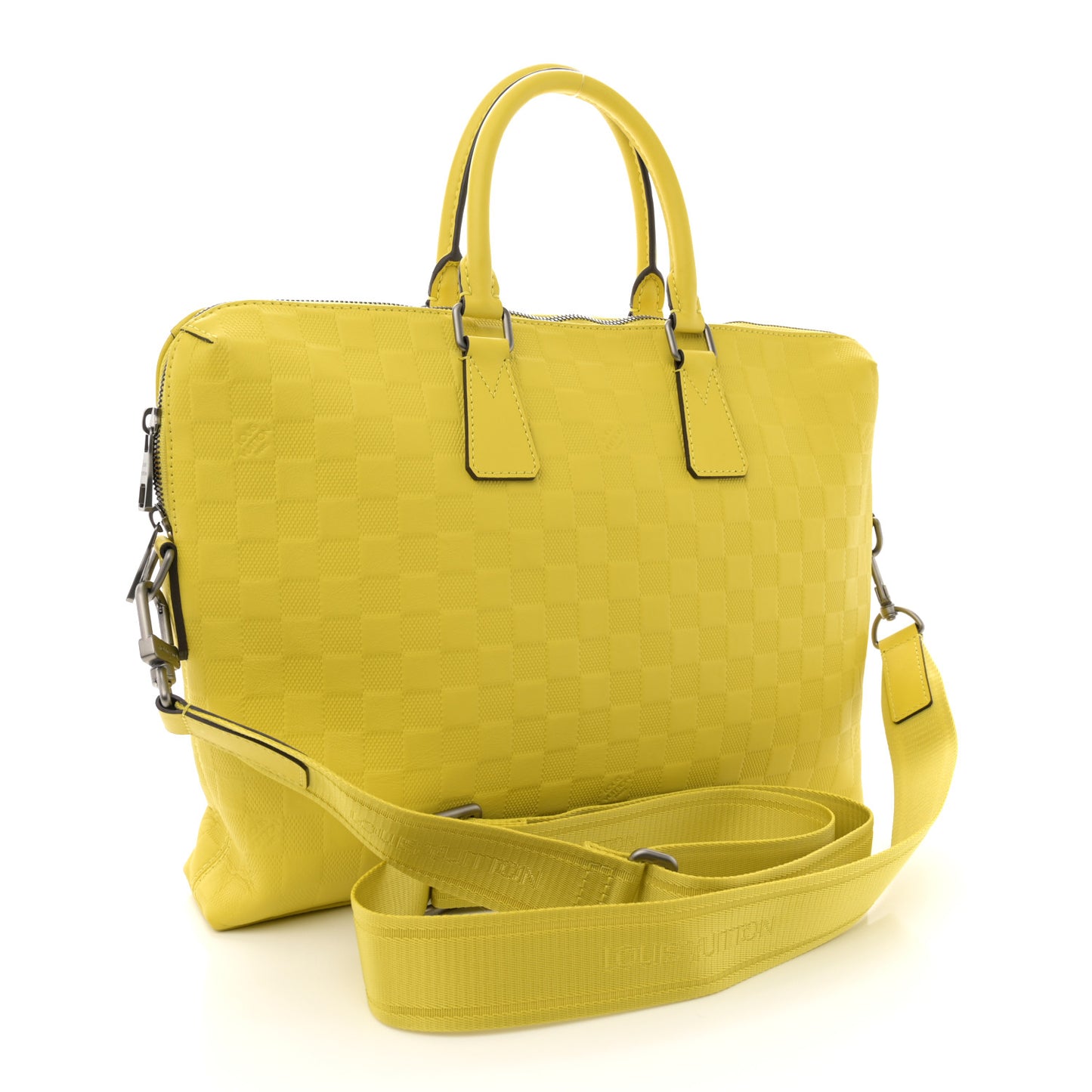 Damier Infini Porte-Documents Vert Acide