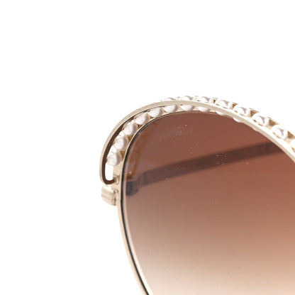 Chanel Pearl Round Sunglasses 4234-H Light Brown 7 of 8
