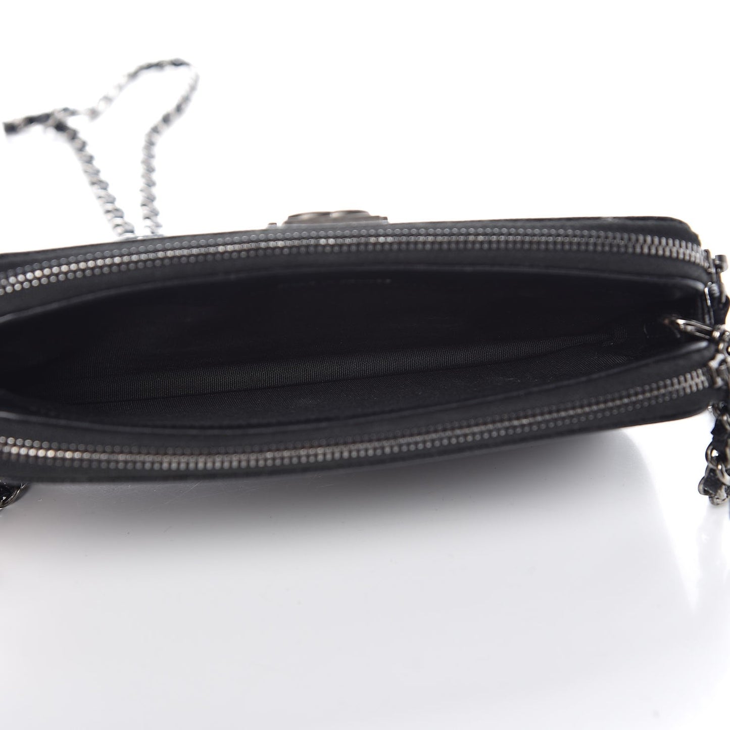 Caviar Quilted Small Boy Clutch With Chain Black