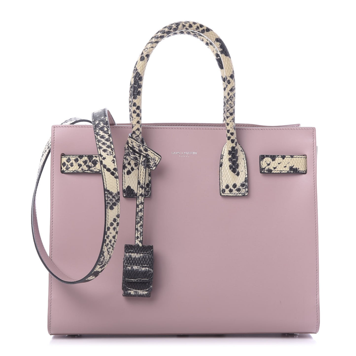 Calfskin Embossed Python Baby Sac De Jour Powder Pink