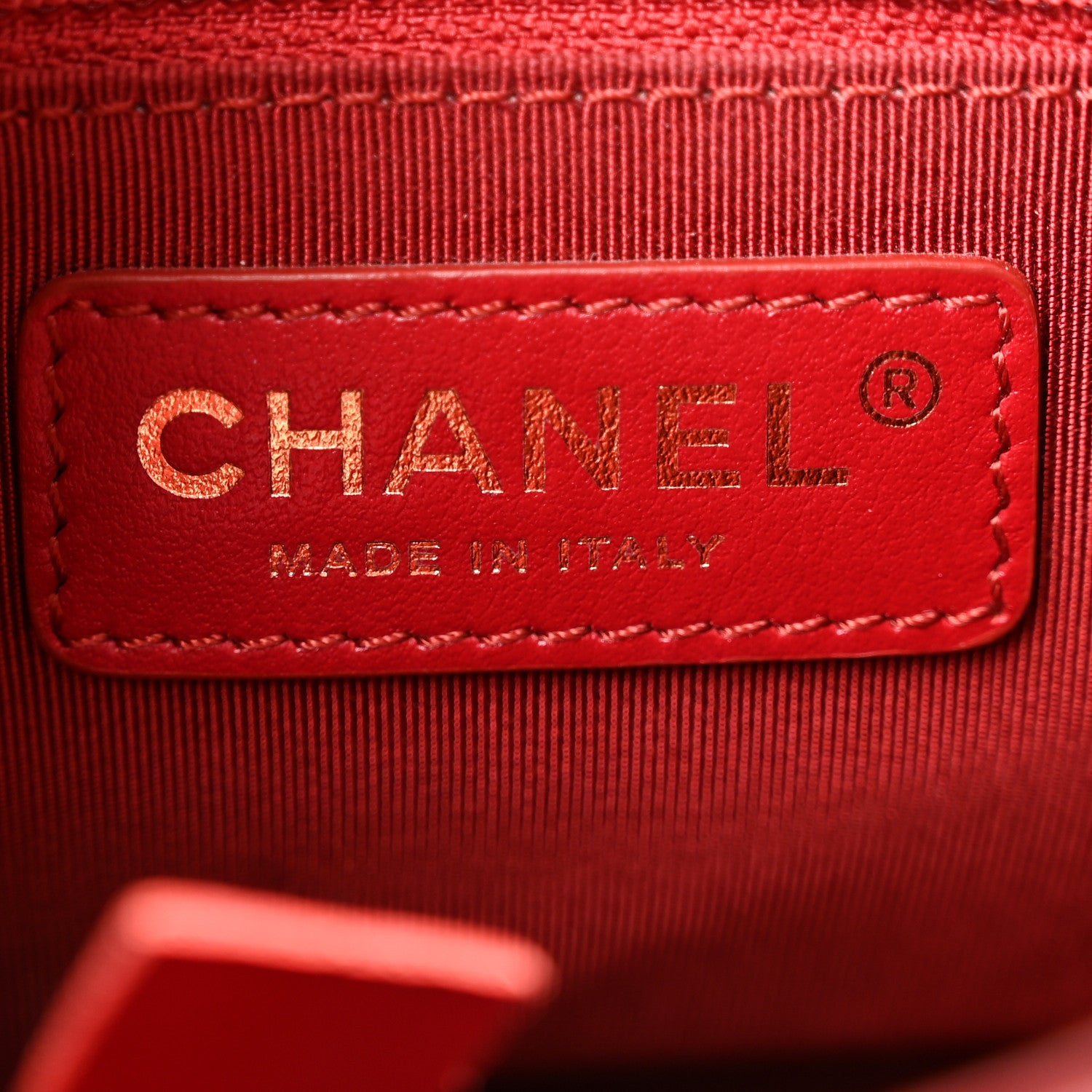 Chanel Calfskin Stitched Small Egyptian Amulet Drawstring Bag Red 6 of 13