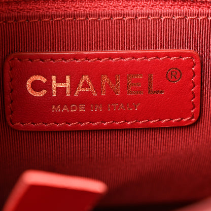 Chanel Calfskin Stitched Small Egyptian Amulet Drawstring Bag Red 6 of 13