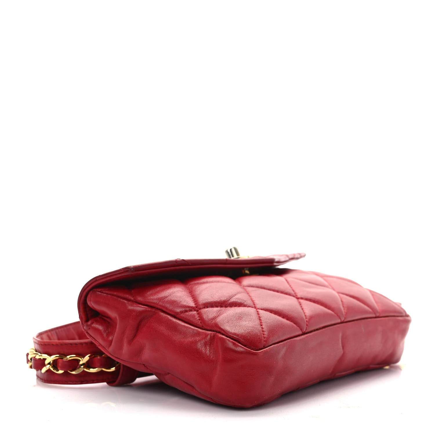 Chanel Lambskin Quilted Flap Waist Belt Bag 75 30 Red 4 of 14
