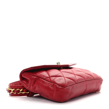 Chanel Lambskin Quilted Flap Waist Belt Bag 75 30 Red 4 of 14
