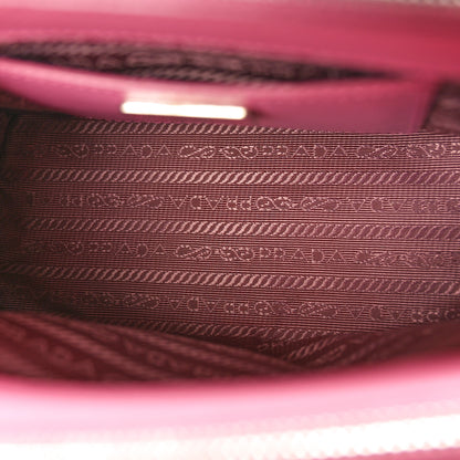 Prada Saffiano Lux Micro Galleria Double Zip Tote Begonia 5 of 9