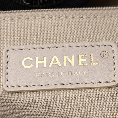 Chanel Denim Medium Deauville Tote Dark Blue White 6 of 10