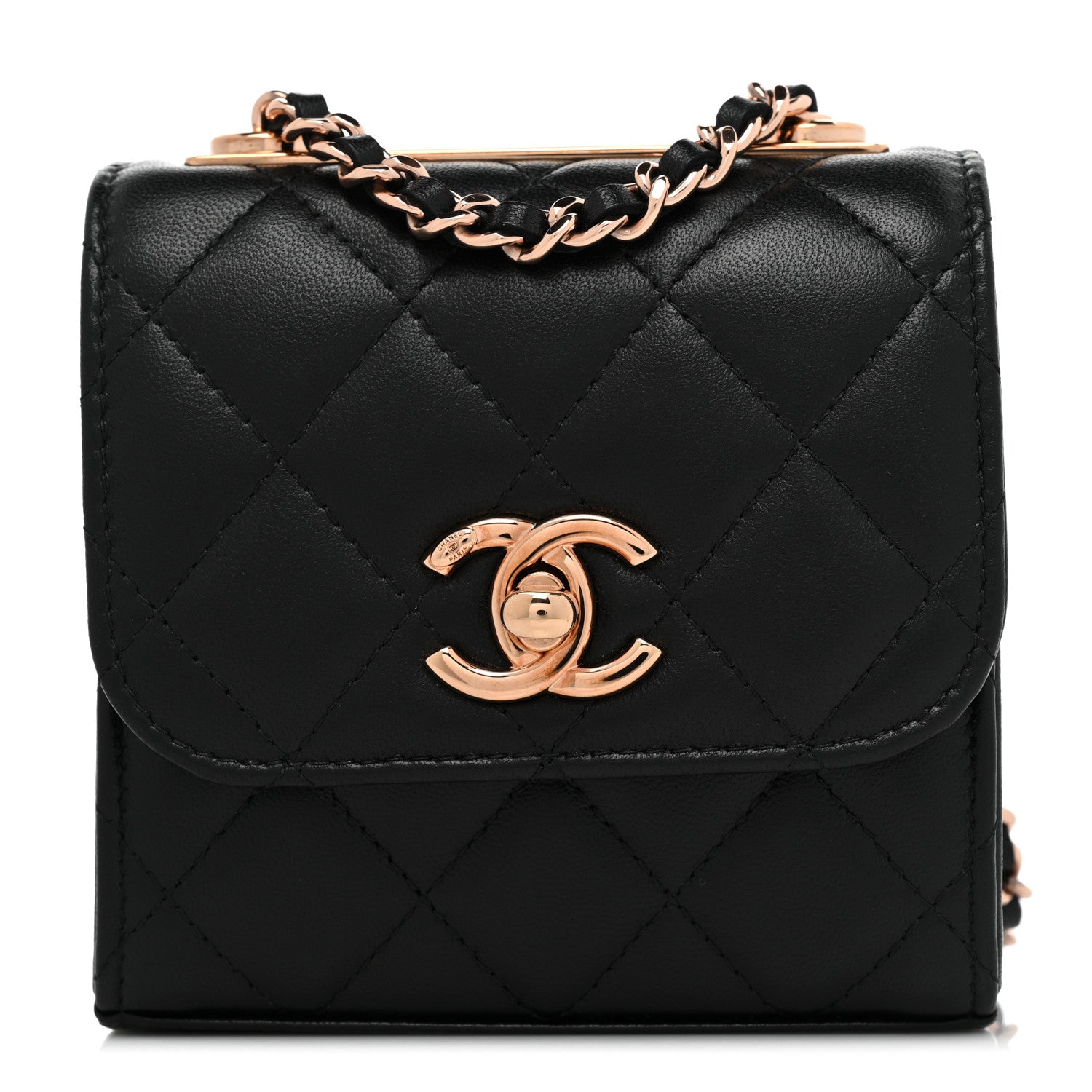 Chanel Lambskin Quilted Mini Trendy CC Clutch With Chain Black 1 of 9