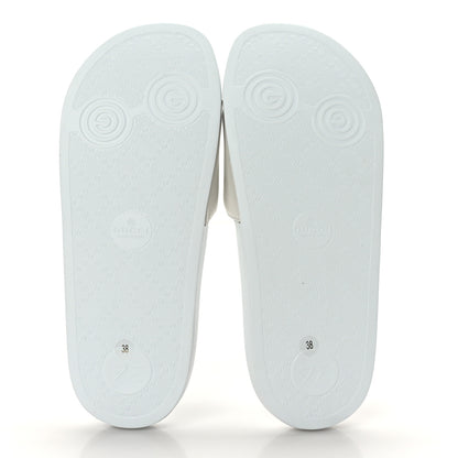 Gucci Nappa Miro Soft Calfskin Womens Interlocking G Slide Sandals 38 Great White Hibiscus Red 5 of 6