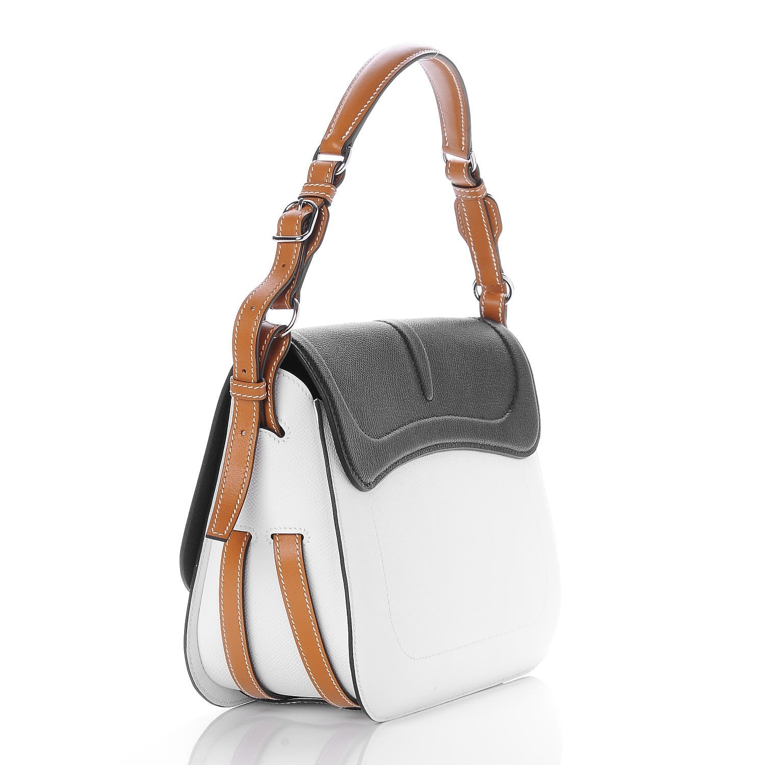 Hermes Epsom Swift Medium Hanais White Black Natural 3 of 9