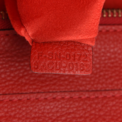 Celine Drummed Calfskin Mini Luggage Red 8 of 8
