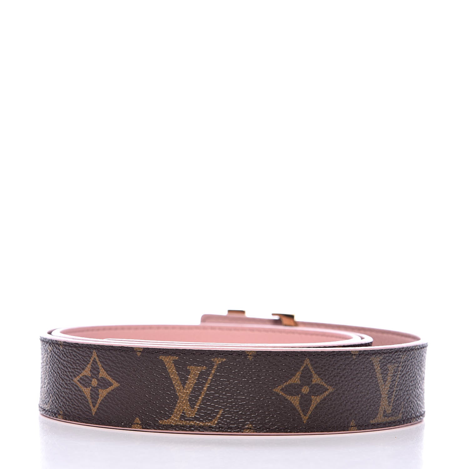 Louis Vuitton Calfskin Monogram 30mm LV Initiales Reversible Belt 90 36 Rose Ballerine 3 of 6