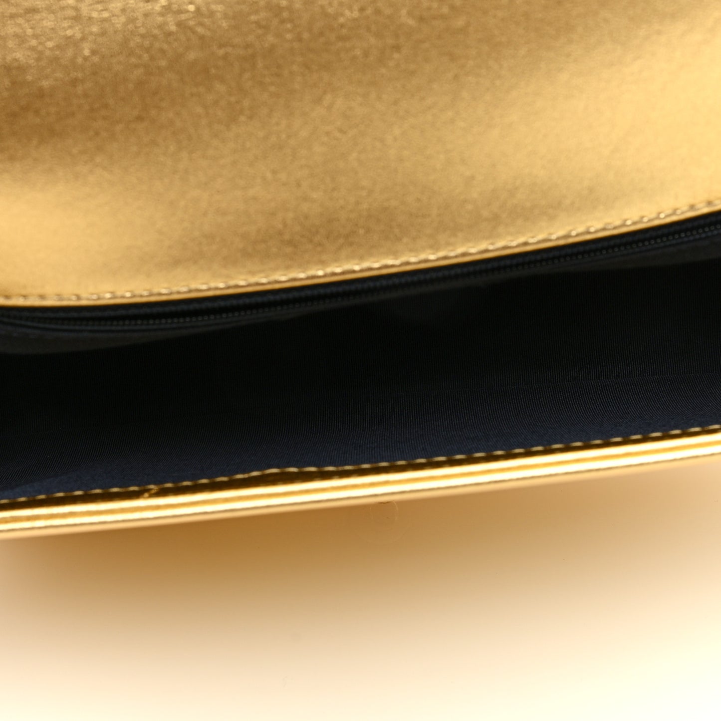 Metallic Lambskin Embossed Large Boy Cube Flap Gold