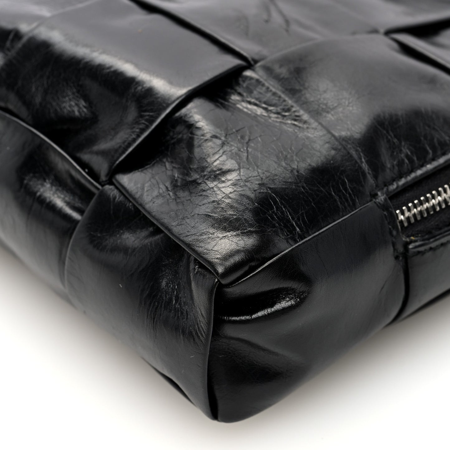 Paper Calfskin Intreccio Mini Cassette Sling Bag Black