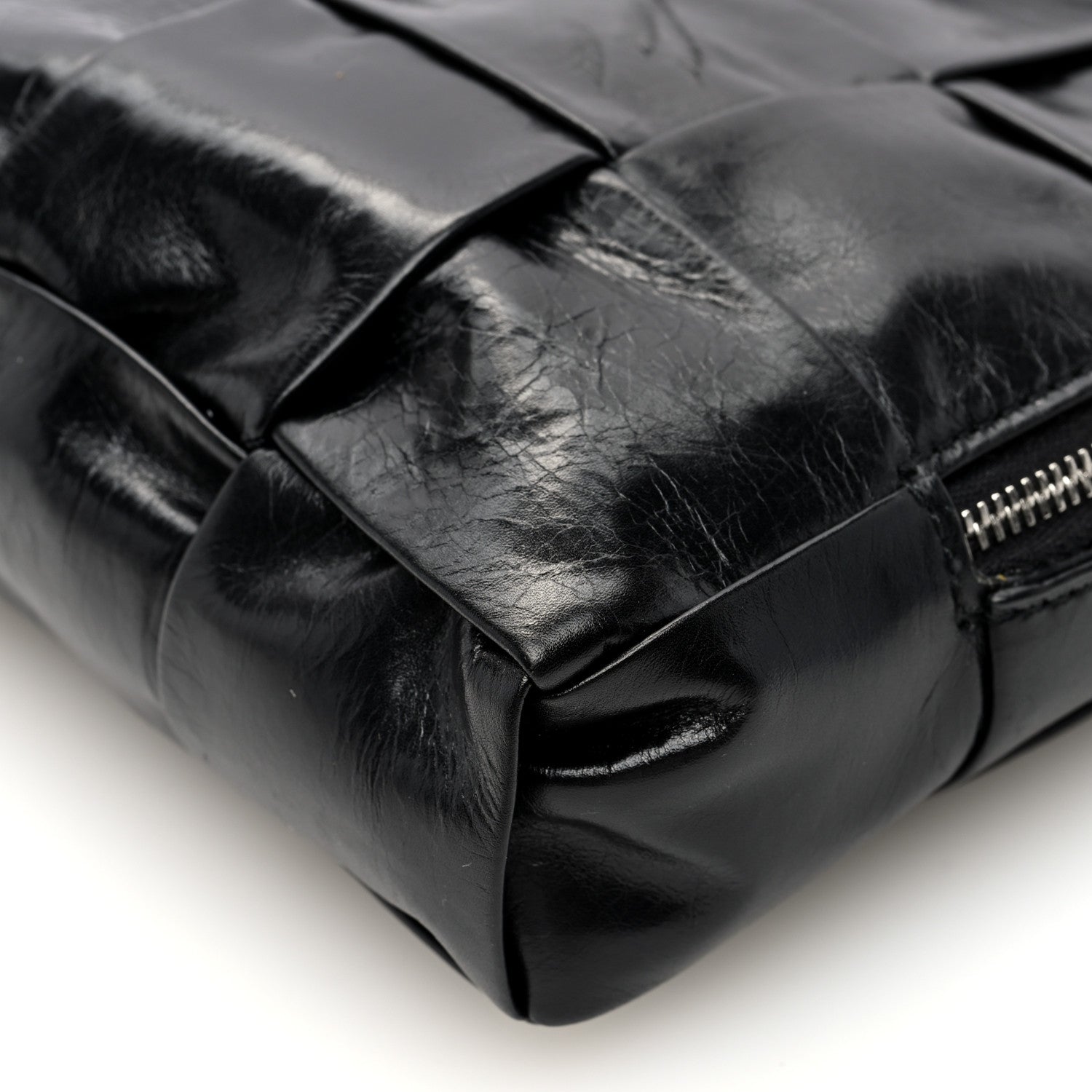 Bottega Veneta Paper Calfskin Intreccio Mini Cassette Sling Bag Black 10 of 10