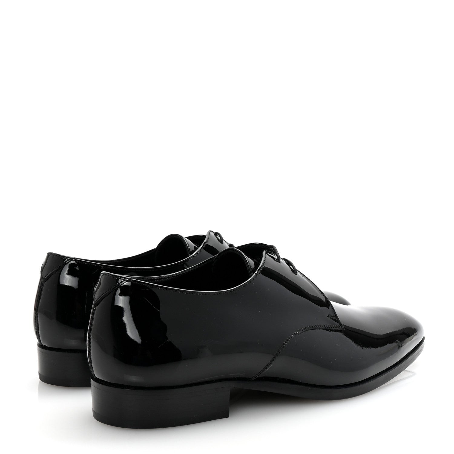 Saint Laurent Patent Calfskin Mens Derby Lace Up Shoes 41.5 Black 6 of 9