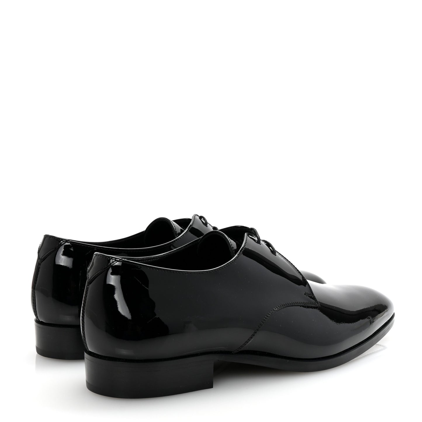 Patent Calfskin Mens Derby Lace Up Shoes 41.5 Black