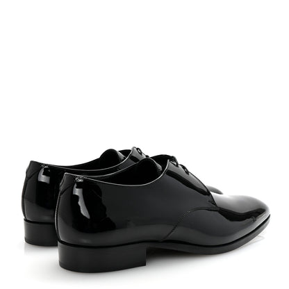 Saint Laurent Patent Calfskin Mens Derby Lace Up Shoes 41.5 Black 6 of 9