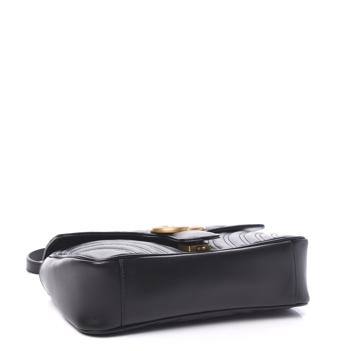Calfskin Matelasse Small GG Marmont Shoulder Bag Black