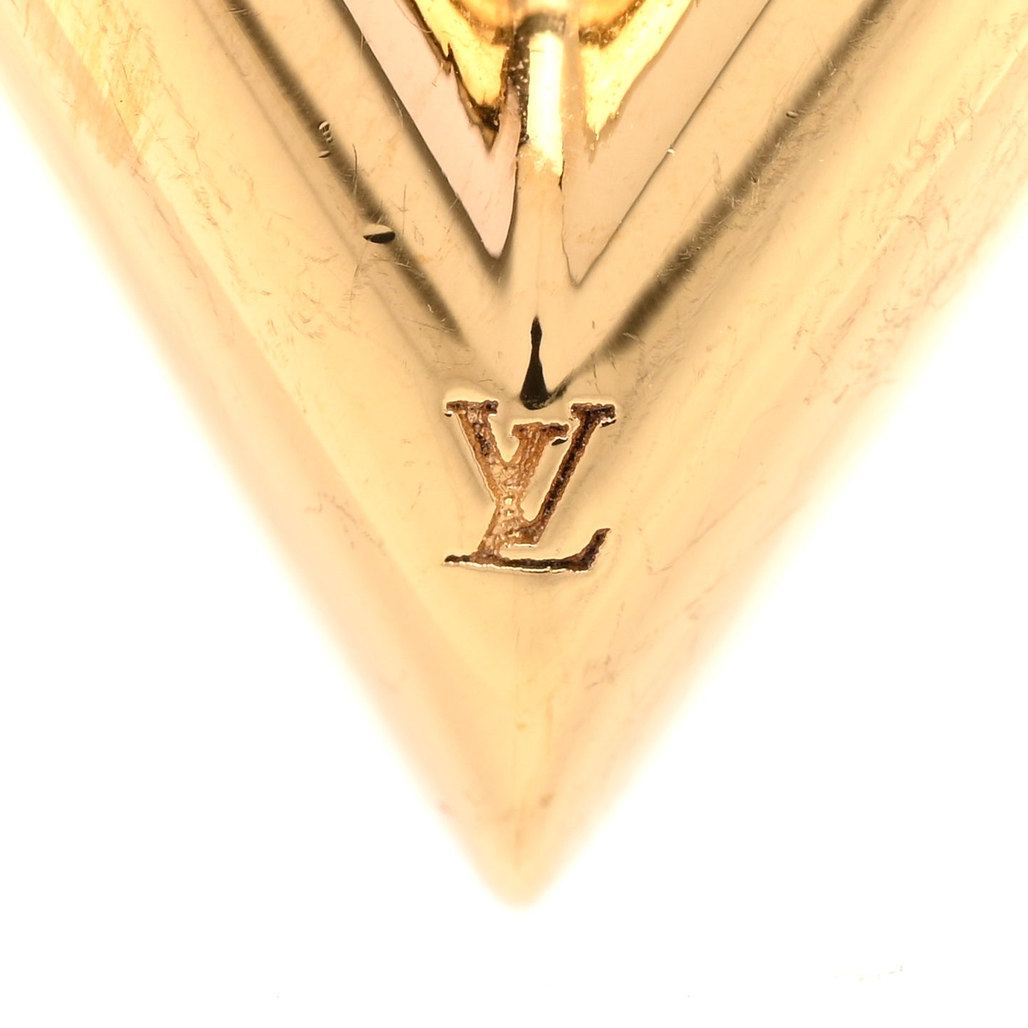 Brass Essential V Hoop Earrings Gold