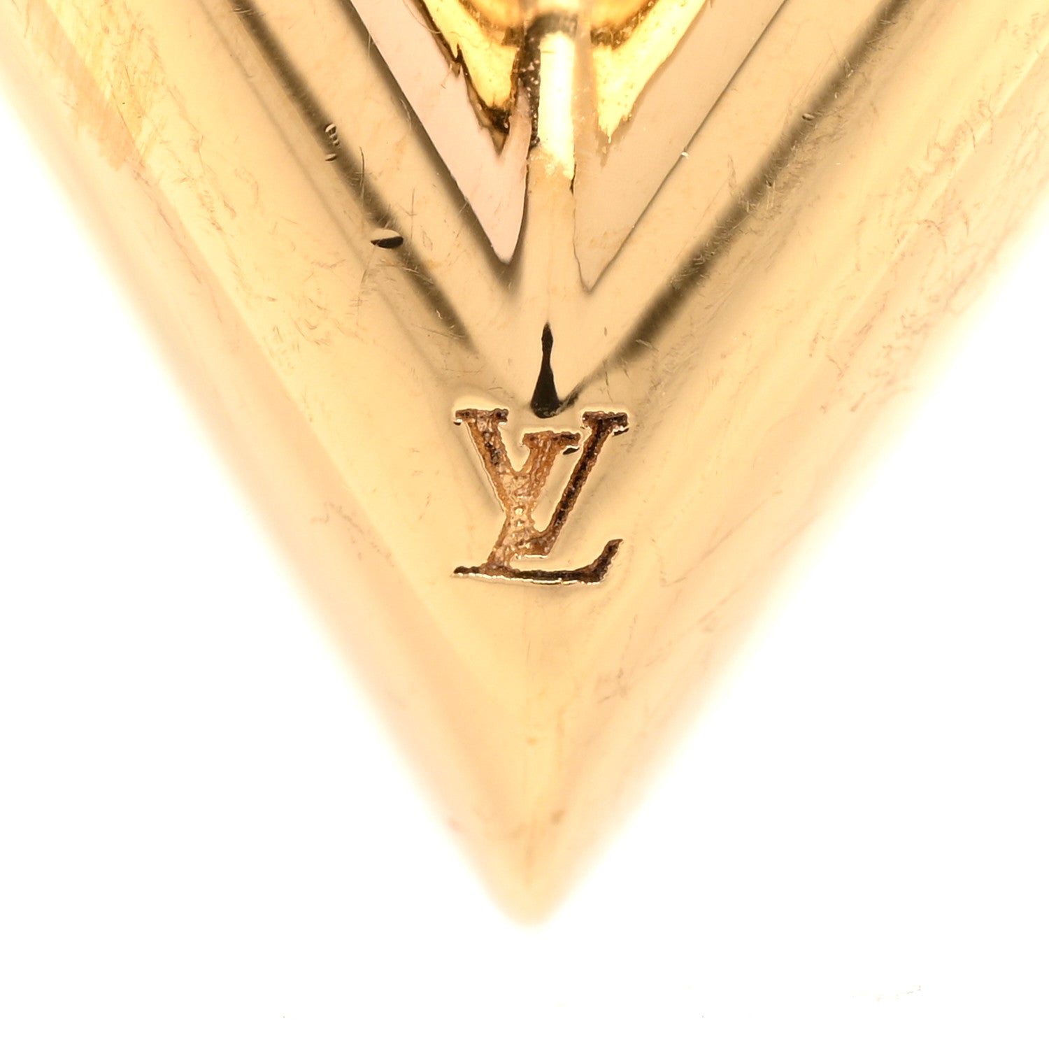 Louis Vuitton Brass Essential V Hoop Earrings Gold 4 of 5