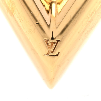 Louis Vuitton Brass Essential V Hoop Earrings Gold 4 of 5