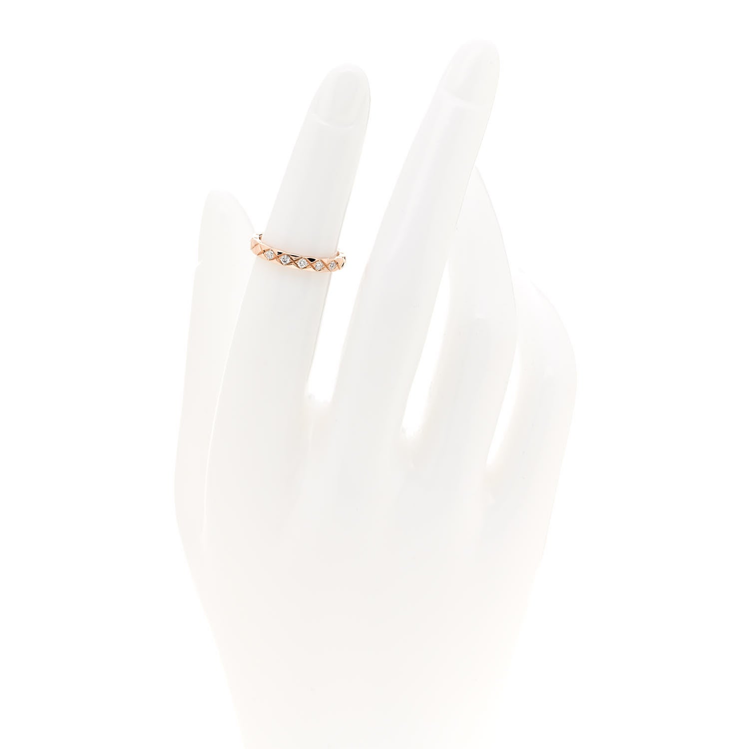 Chanel 18K Beige Gold 5 Diamond Mini Coco Crush Ring 47 4 2 of 5
